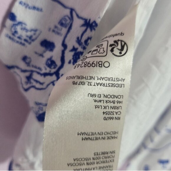 Anthropologie Maeve Chic Blue and White Wrap Mini Dress Size XSP - Picture 8 of 13